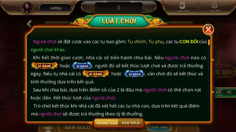 Tổng quan luật chơi Xì Dách Hoàng Gia Sunwin 